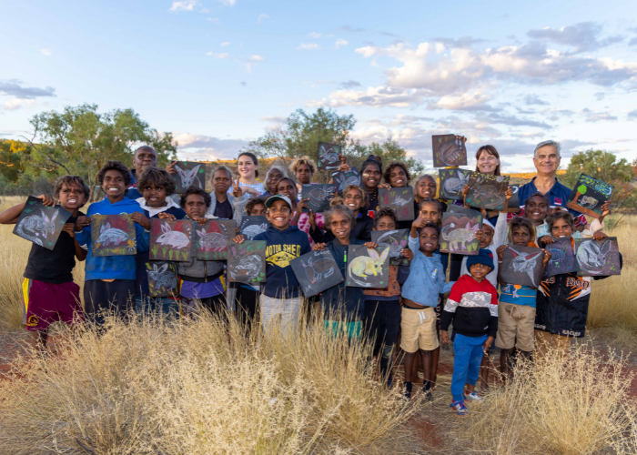 Talented children from Nyirripi School arrived at Newhaven with drawings capturing the species the Greater Bilbies or ‘ninu’ as it's known to the local Warlpiri people.